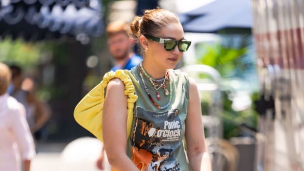 Gigi Hadid in Yellow JW Pei Bag on sale for Amazon Black Friday 2023